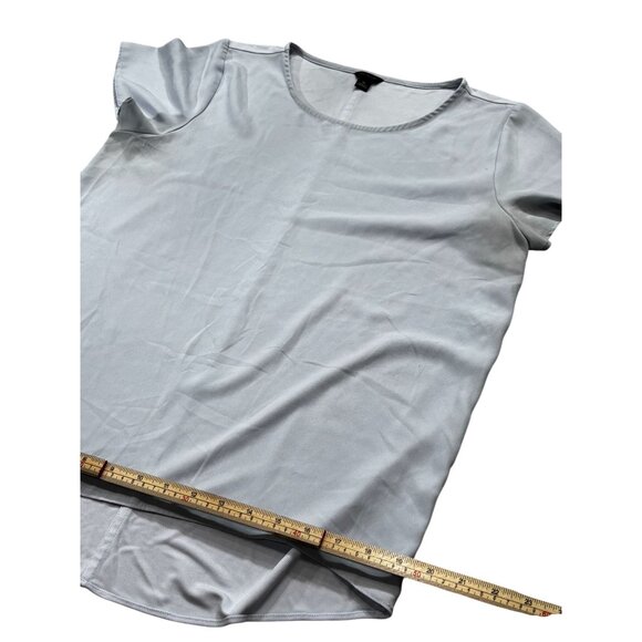 Ann Taylor Womens Light Blue Short Sleeve Top M Rayon & Polyester - Picture 9 of 10